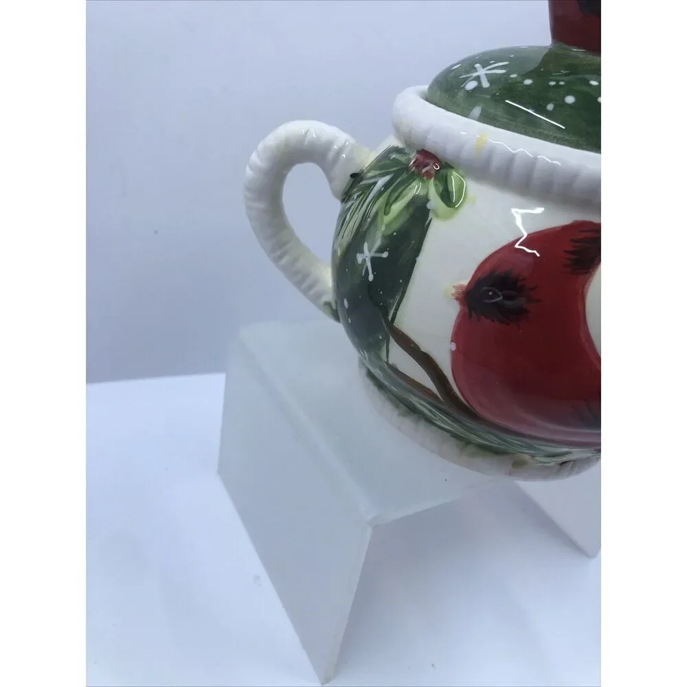 Yankee Candle Cardinal Christmas Warm Hearts Teapot Votive Holder